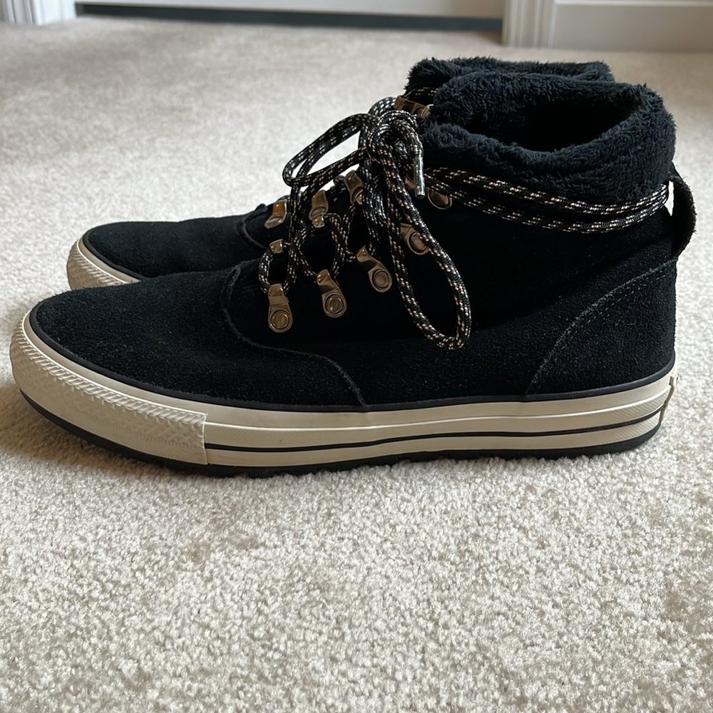 Converse US WOMENS 10 black suede hi-top sneaker - Picture 3 of 6